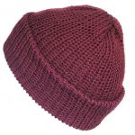 The Wine cotton beanie hat, turn-up knitted hat, handmade with 100% cotton yarn