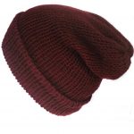 The Burgundy classic beanie, slouchy hat or turn-up beanie, handmade with soft acrylic yarn
