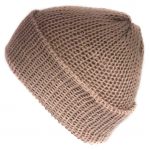 The Fudge brown cotton beanie hat, turn-up beanie, handmade with 100% cotton yarn
