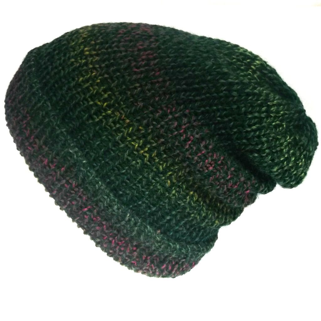 green grunge beanie, Unisex, Handmade in Edinburgh Scotland – Lelsloom