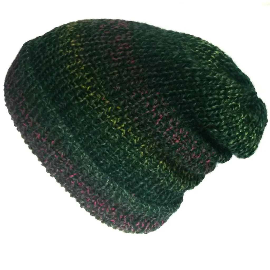 green grunge beanie, Unisex, Handmade in Edinburgh Scotland – Lelsloom
