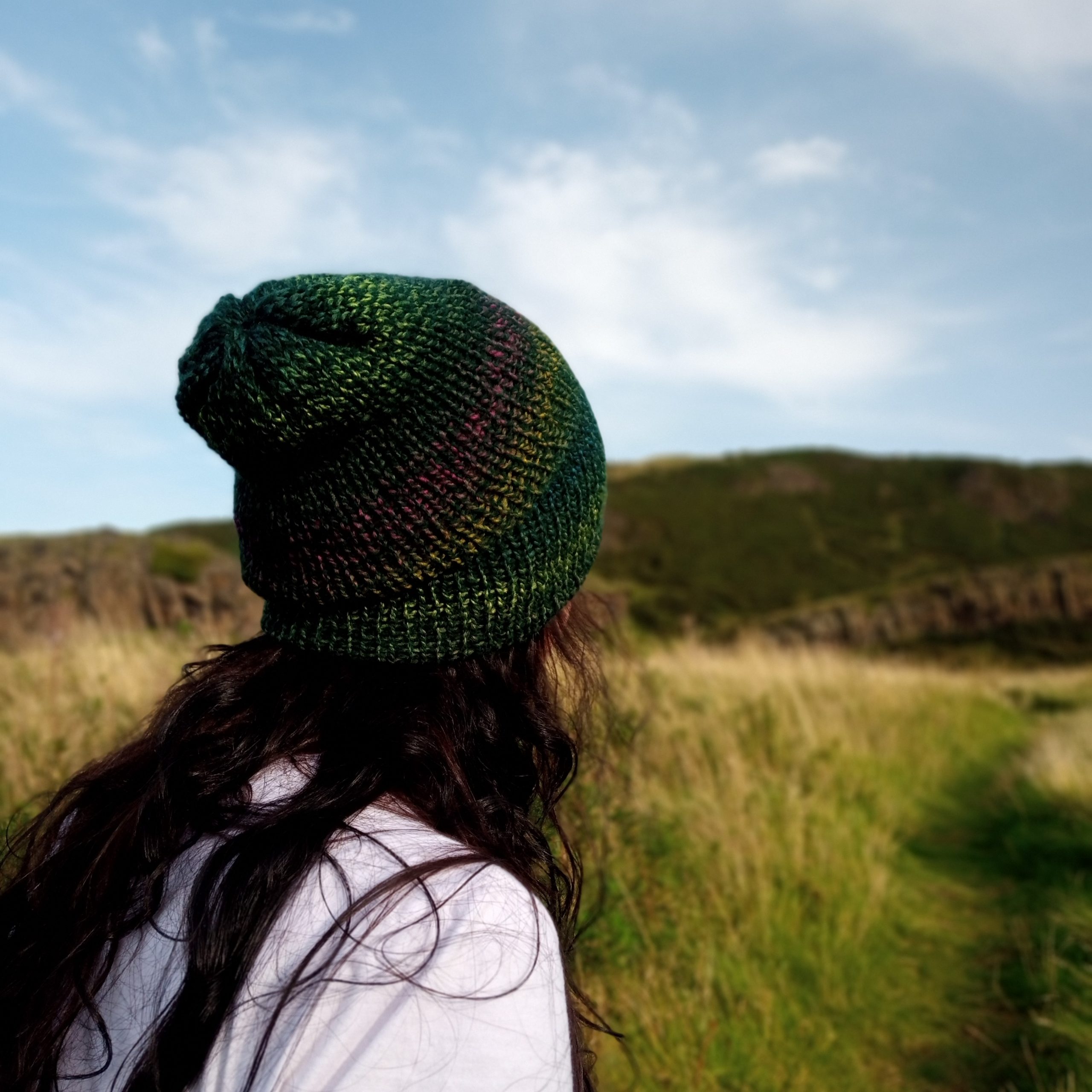 green grunge beanie