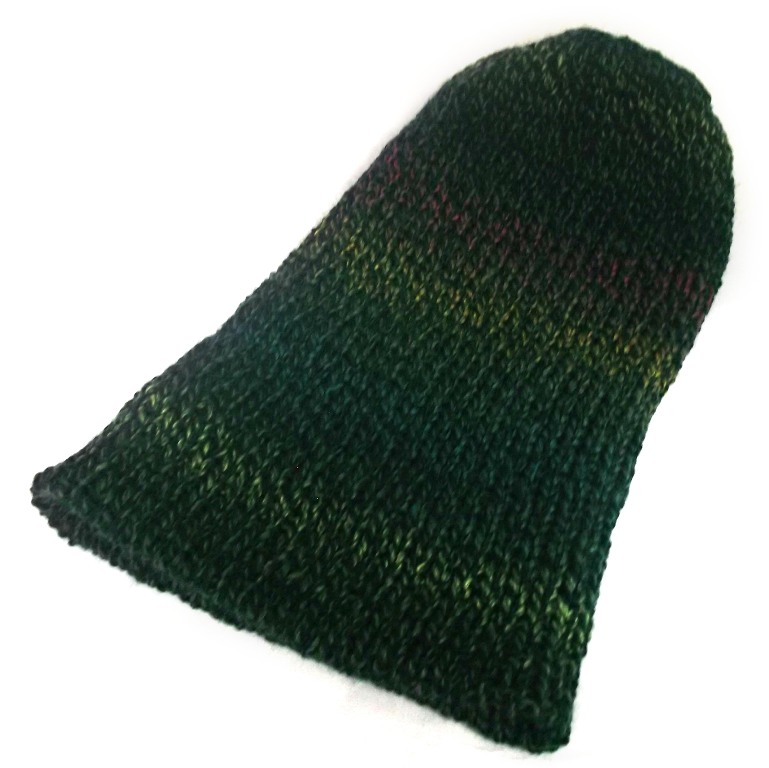 The Green grunge beanie hat, slouchy hat or turn-up beanie, handmade with soft acrylic yarn - Image 4