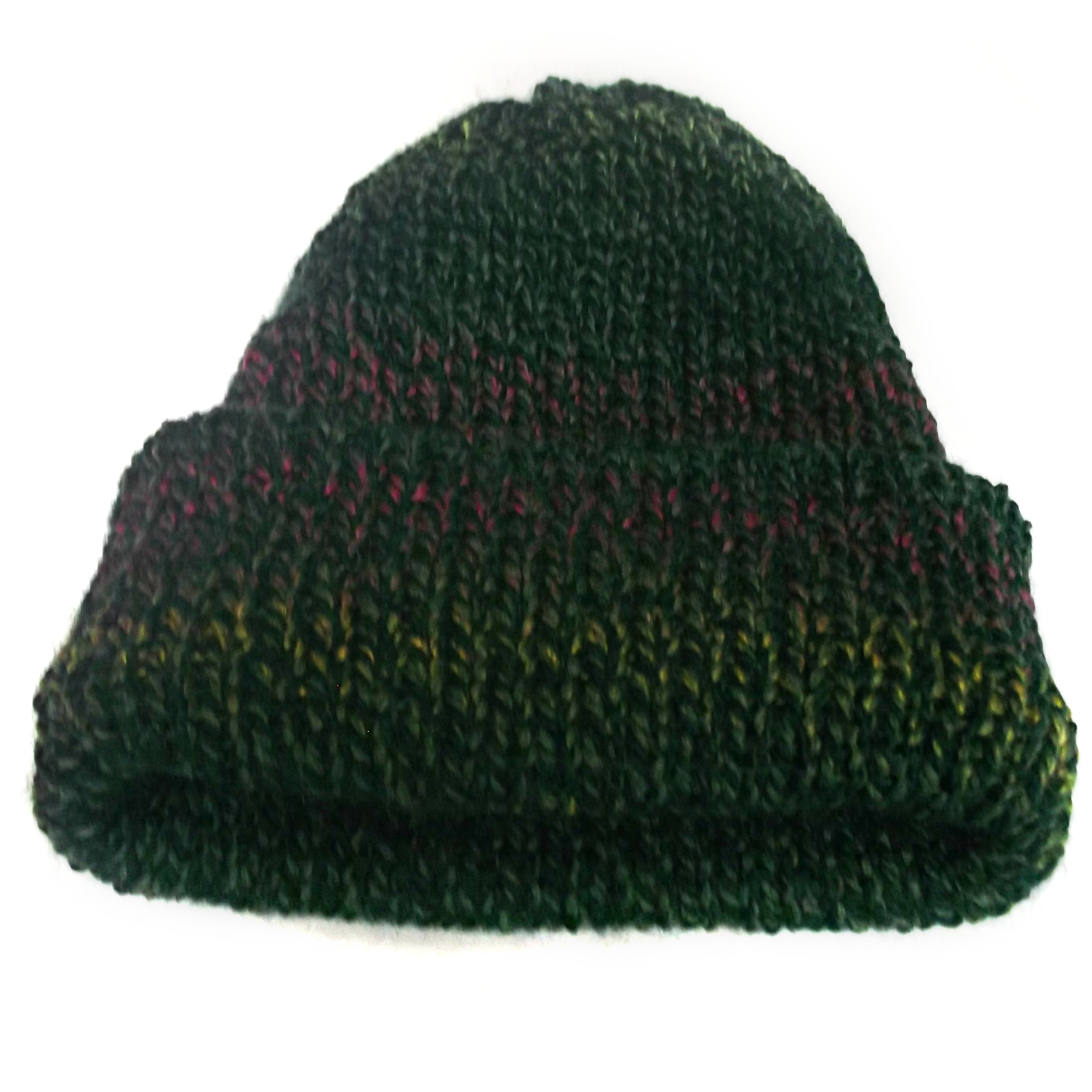 The Green grunge beanie hat, slouchy hat or turn-up beanie, handmade with soft acrylic yarn - Image 5