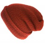 The Burnt orange classic beanie, slouchy hat or turn-up beanie, handmade with soft acrylic yarn