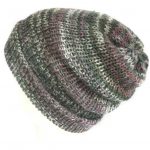 The purple and grey grunge beanie, slouchy beanie, handmade with acrylic yarn