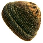 The Coyote fisherman beanie, brown knitted hat, handmade with soft acrylic yarn