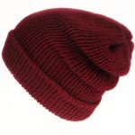 The Claret red classic beanie hat, slouchy beanie, handmade with soft acrylic yarn