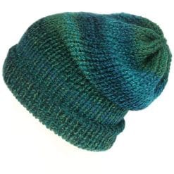 THE AQUA SLOUCHY BEANIE, Unisex, Handmade in Edinburgh Scotland – Lelsloom