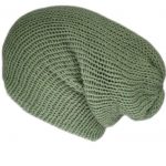 The Sage green recycled yarn beanie