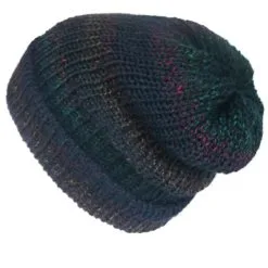 Blue grunge beanie hat, unisex, Handmade in Edinburgh Scotland – Lelsloom
