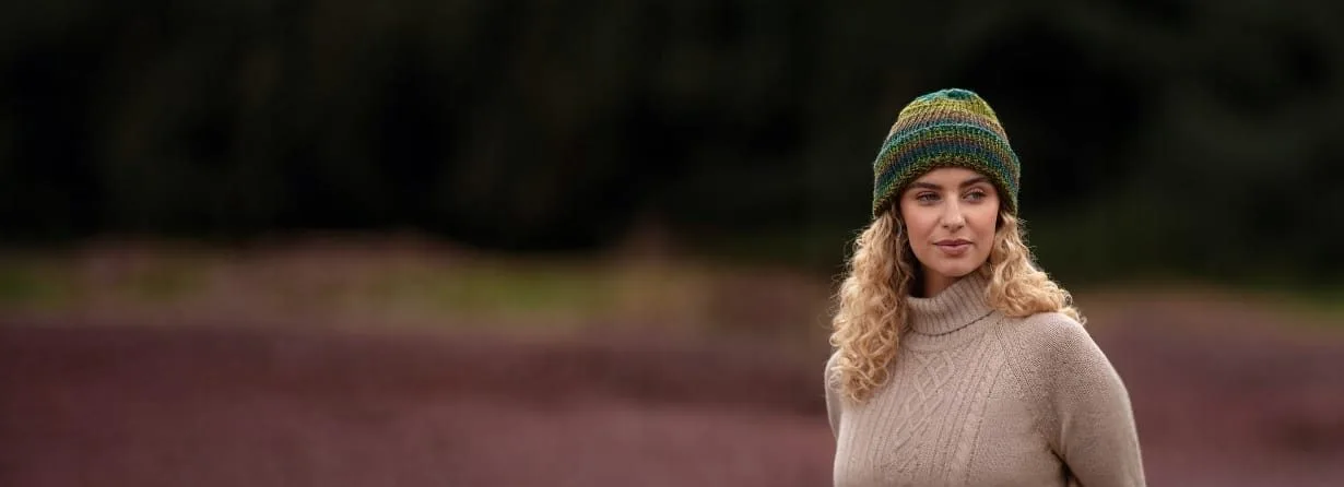 grunge green chunky slouchy beanie hat - lesloom edinburgh