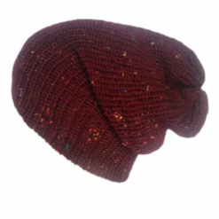 Classic Beanie Hats - Burgundy Tweed